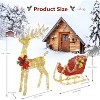 VINGLI Lighted Christmas Reindeer and Santa Sleigh Outdoor Decoration Deer Set, 4FT Large Reindeer Outdoor Decorations with 180 LED Lights,Yard Decor - 4 of 4