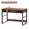 Costway Home Office Computer Desk 2 Drawers Makeup Vanity Console Table Vintage - 2 of 4