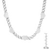 Steeltime Ladies stainless steel cuban heart link necklace. Color Options: Silver, Gold, Rose Gold - 3 of 4