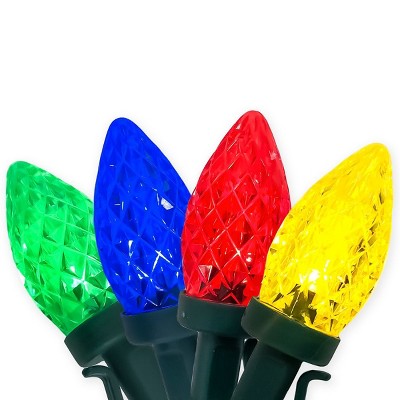 Pacific accents Multi Colored C7 100 LED Battery Operated Antique Shaped Bulbs String Light