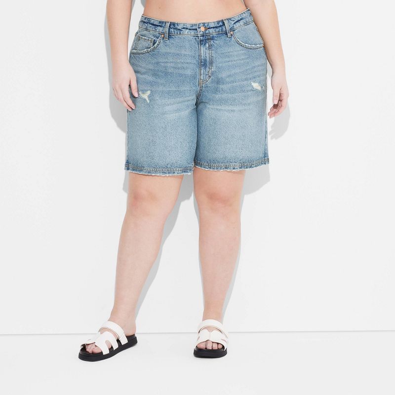 Women's Mid-Rise Jean Shorts - Wild Fable™, 3 of 9