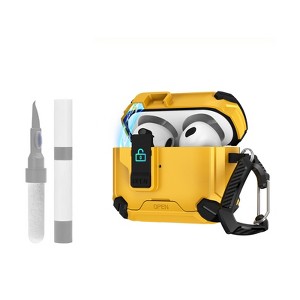 HTUTWOO For Airpods 4th Gen Case With Keychain, Secure Lock Design Convenient Bracket Support Wireless Charging Shockproof Full Body Cover - 1 of 4