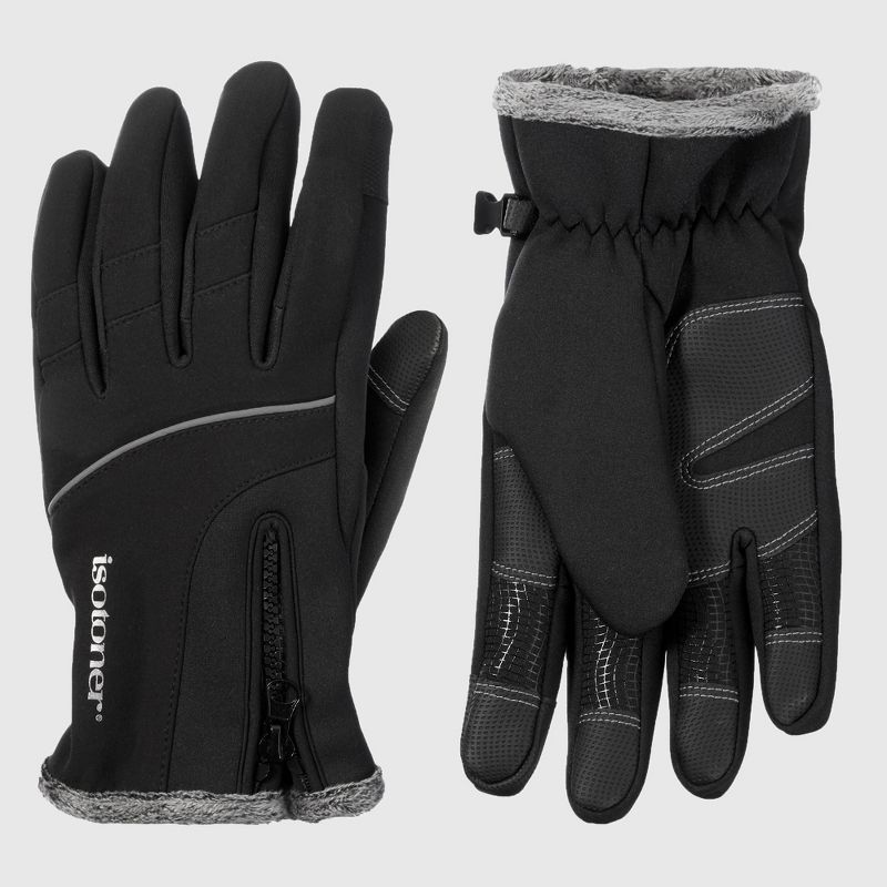 Isotoner Men&#39;s Neoprene Gloves - Black, 2 of 3