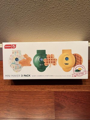 DASH Mini Maker 3-Pack Gift Set, Mini Waffle Maker + Mini Heart-Shaped  Waffle Maker + Mini Maker Griddle –