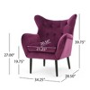 CAVINAS Modern Tufted Curved Wingback Chair, Velvet Armchair, Single Sofa Chair, Comfy Reading Chair for Bedroom, Living Room - 3 of 4