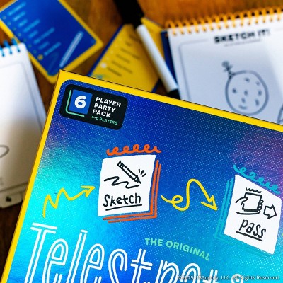 Детские игрушки The Op Games Telestrations 6 Player Game: Social Skills Educational Party Game, Includes Cards & Dry Erase Boards — фото 7