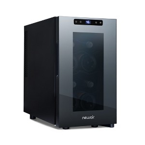 Newair Shadow-T Series Wine Cooler Refrigerator, 8 Bottle Countertop Mirrored Compact Wine Cellar, Small Freestanding Glass Door Wine Fridge - 1 of 4