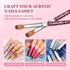 Saviland Kolinsky Acrylic Brush Kit: #8/10/12/14 Sculpting Brushes for 3D Art & Extensions - Pink Salon-Ready Set. - 3 of 4