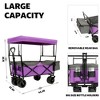 SKRAN 480Lbs Collapsible Wagon with Canopy with Removable  Canopy with All-Terrain Wheels & Mosquito net,for Camping,for Camping, Shopping - 3 of 4