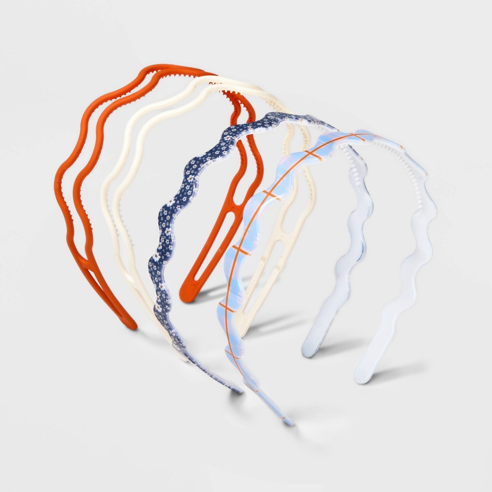 Girls' 4pk Floral and Solid Headband Set - art class™