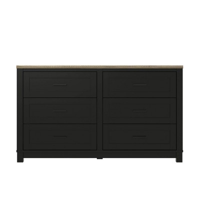 Paramount 6 Drawer Dresser Black/Light Brown - Room & Joy