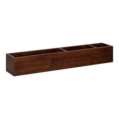 Kate and Laurel Hutton 22 in. Walnut Brown Rectangle Solid Wood End
