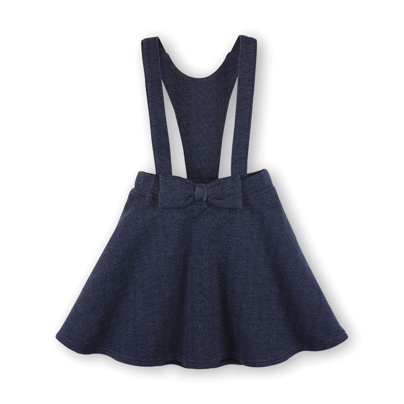 Hope & Henry Girls' Fleece Bow Front Suspender Skirt, Infant, 1 of 6