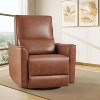 Swivel Rocking Recliner Chair, Manual Recliner Glider with Lumbar Support & Faux Leather Upholstery - 2 of 4