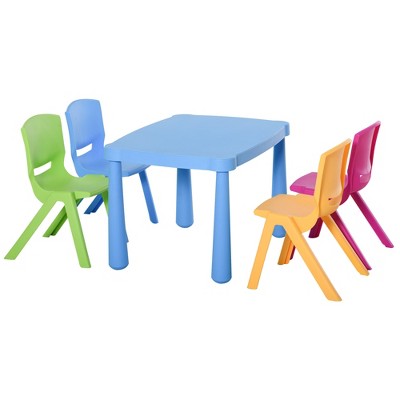White 4 Pack Basics Outdoor Plastic Kids Chairs Renewed 