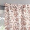 No. 918 2pc 54"x36" Elara Floral Print Semi-Sheer Rod Pocket Kitchen Curtain Tier Pair Blush - 2 of 4