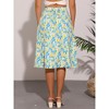 INSPIRE CHIC Women's Print Floral Peasant Elastic Waist A-Line Midi Skirts - 4 of 4