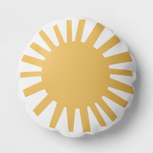 14" Sunburst Outdoor Throw Pillows Yellow - Room Essentials™ - 1 of 4