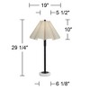 Possini Euro Design Raul 29 1/4" Tall Modern End Table Lamp Black White Marble Single Beige Scalloped Shade Living Room Bedroom Bedside Nightstand - 4 of 4