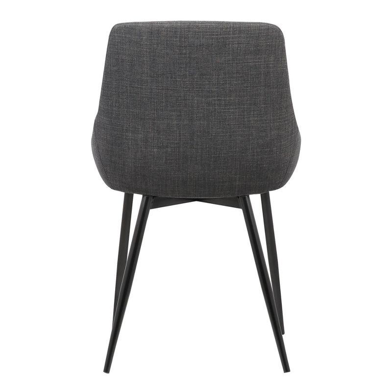 Mia Contemporary Fabric Dining Chair Charcoal - Armen Living, 4 of 7