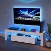 63 Inch TV Stand, Lighting TV Cabinet Media with 2 Drawer, Remote Control 16 Color LED Lights, Up to 70 Inch TV - 4 of 4