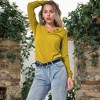 Anna-Kaci Women's Long Sleeve Knit Top with Asymmetrical Button Detail and Ribbed Texture - 2 of 4
