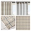 Grungis Polyester Plaid Rod Pocket and Back Tab Curtain Panels with Fleece Lining for Living Room - 4 of 4