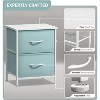 Sorbus Nightstand with 2 Drawers - Steel Frame, Wood Top & Easy Pull Fabric Bins - Great for Home, Bedroom, Office & College Dorm (2 Pack) - 4 of 4