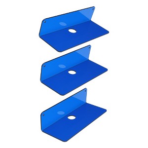 Unique Bargains Acrylic Floating Wall Display Shelves for Bathroom Living Room 3 Pcs - 1 of 4