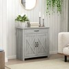 Sideboard Buffet Cabinet, Barn Door Coffee Bar Cabinet with Drawer and Adjustable Shelf, Kitchen Cabinet for Living Room, Entryway, Stone Gray - 2 of 4