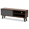 Baxton Studio Mallory Modern and Contemporary Two-Tone Walnut Brown and Grey Finished Wood TV Stand - 2 of 4