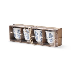 TAG Cottage Blue Floral Stoneware Tea Cup Set of 4, Dishwasher Safe, 6 oz. - 1 of 2