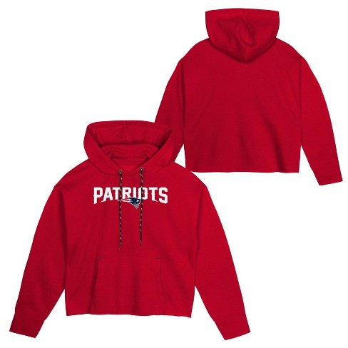 Nfl New England Patriots Girls Cropped Hooded Sweatshirt Target