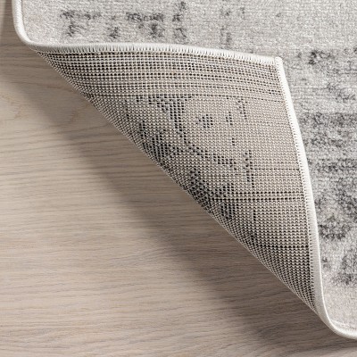 Gray 6' Square Synthetic Reversible Area Rug