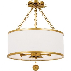 Crystorama Lighting Broche 3 - Light Semi-Flush Mount in  Antique Gold - 1 of 4