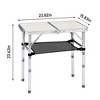 SEVOBAL Folding Tables Camping Table Portable Picnic Table with Adjustable Height Lightweight Foldable Patio Table for Camping, White, 44"*36"*8.5" - 2 of 4