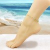 RMZ GOLD NYC 18K GOLD FILLED HIGH POLISH FINSH HIGH FINISH POLISH TURQUOISE BALL ANKLE BRACELET - 4 of 4