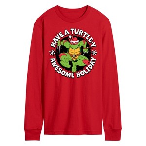 Men's - Teenage Mutant Ninja Turtles - Have A Turtley Awesome Holiday Long Sleeve Graphic T-Shirt - 1 of 3