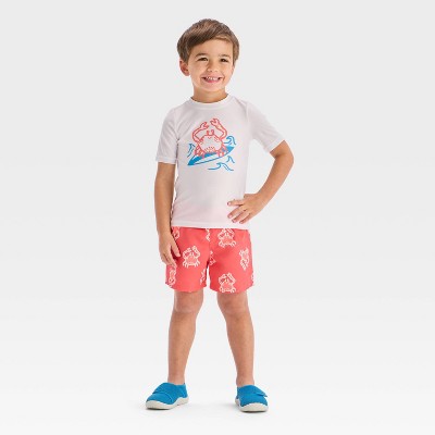 Toddler Boys' Crab Printed Rash Guard Set - Cat & Jack™ Red