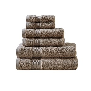 Vynxaria Taupe 6 Piece Egyptian Cotton Towel Set - 1 of 4