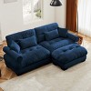 5 Pieces Sofa With Ottoman, 4 Seater Sectional Sofas Large With Waist Pillow And Throw Pillows, Large L Shape Sofa For Living Room-Cuddlewood - 3 of 4