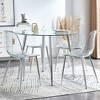 5-Piece Dining Set with Tempered Glass Round Table and 4 Transparent Plastic Chairs - 4 of 4