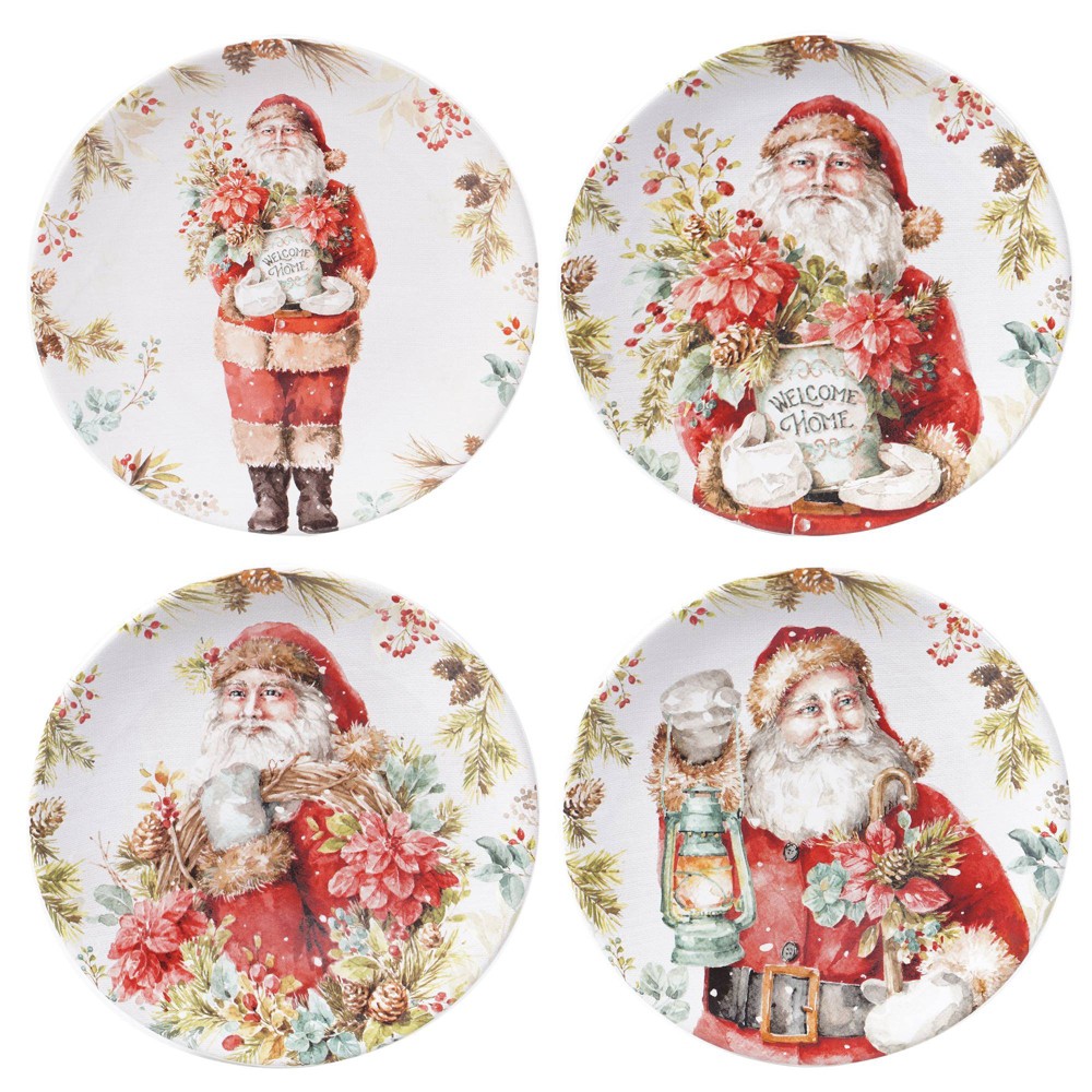 Photos - Other kitchen utensils Certified International 9" 4pk Earthenware Christmas Story Dessert Plates - Certified Internationa 