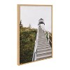 Sylvie Maine Lighthouse Framed Canvas by Patricis Hasz Natural - Kate & Laurel All Things Decor - image 2 of 4