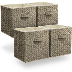 Sorbus 4 Pack 11 Inch Foldable Storage Cubes with Handle - Organization & Storage Baskets for Shelves, Closet and more - 1 of 4