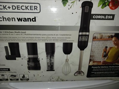 Black & Decker BCKM1016KS01 Kitchen Wand Variable Speed Lithium-Ion 6-in-1 Cordless Grey Kitchen Multi-Tool Kit