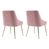 WestinTrends Upholstered Performance Velvet Accent Chair With Metal Leg (Set of 2) - 4 of 4