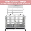 48 Inch Dog Crate, Heavy Duty Full Stainless Steel Dog Crate Cage Kennel for Large Dogs, Wheels and Double Door, Silver - 4 of 4