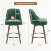 Bekrvio 26" Counter Height Swivel Bar Stools Set of 1/2/3/4–Mid-Century Barstools with Backs, Linen Upholstered & Wood Legs, for Kitchen Island - 4 of 4