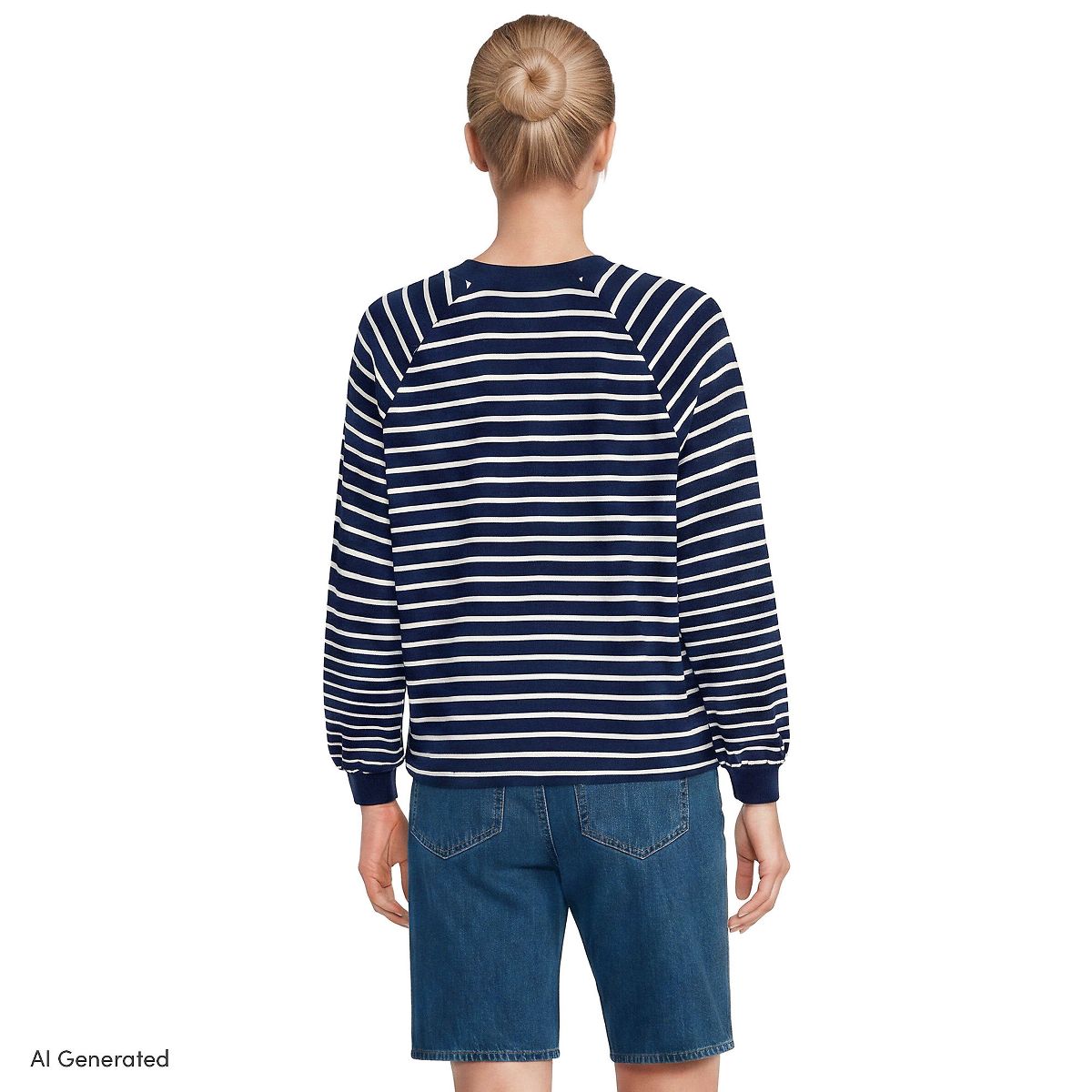 Lands' End Women's Long Sleeve Mariner Henley - thumbnail 2